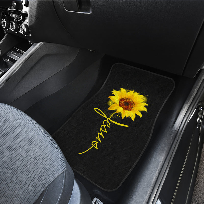 Sunflowers Jesus Front And Back Car Mats (Set Of 4) Nearkii