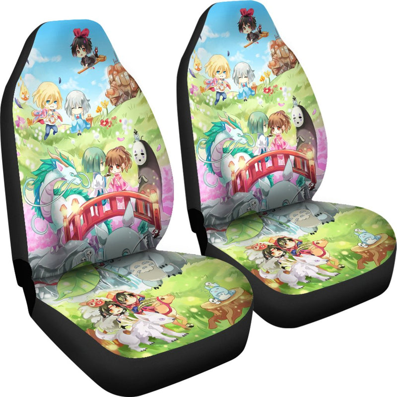 Chibi Ghibli Studio Car Premium Custom Car Seat Covers Decor Protectors Nearkii
