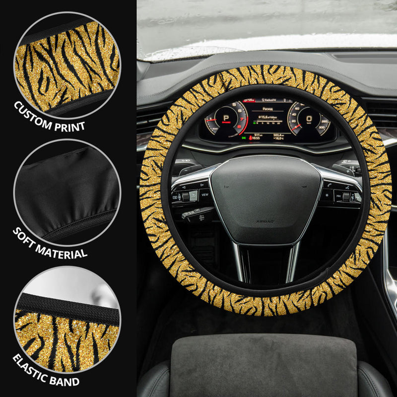 Tiger Golden Premium Car Steering Wheel Cover Nearkii