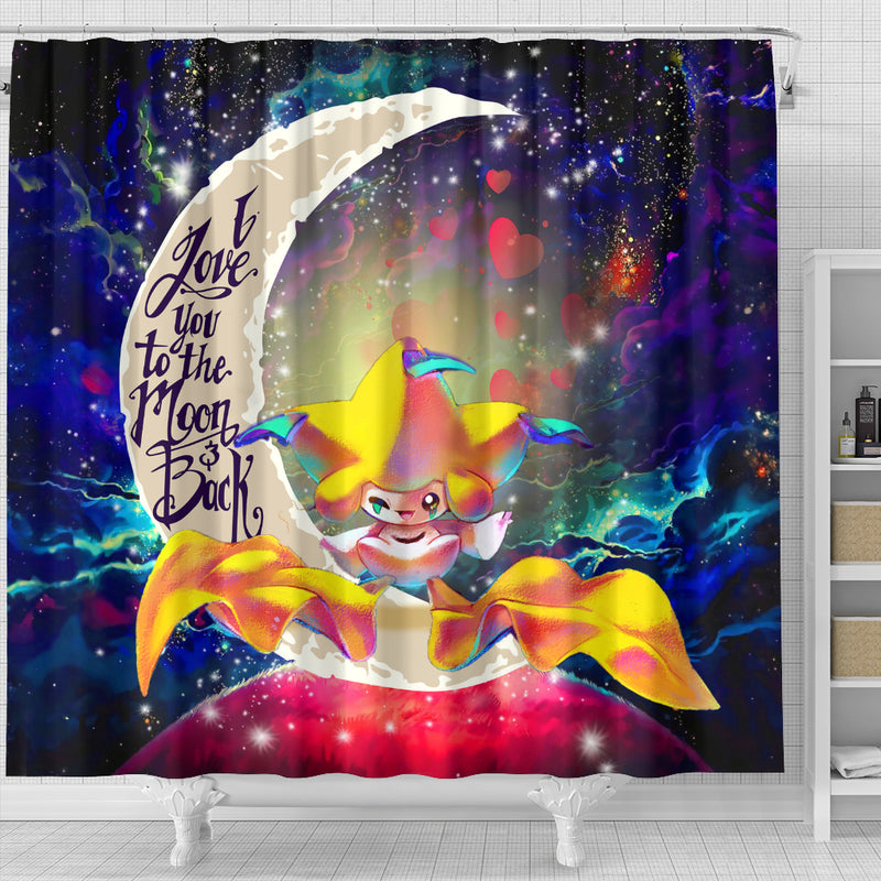 Jirachi Pokemon Love You To The Moon Galaxy Shower Curtain Nearkii