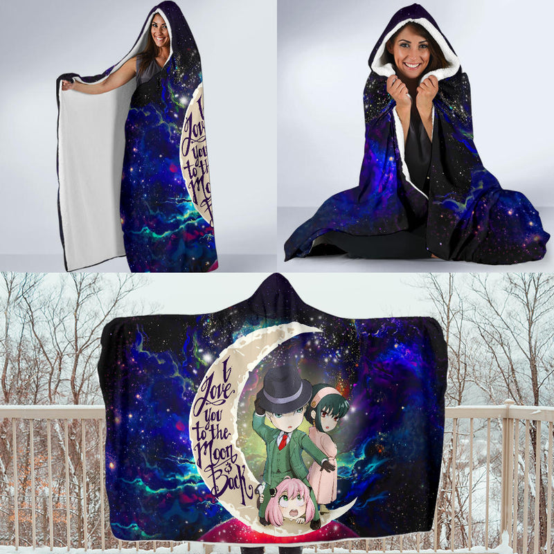 Spy X Family Love You To The Moon Galaxy Economy Hooded Blanket Nearkii