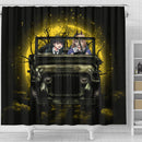 Chainsaw Man Anime Funny Halloween Moonlight Shower Curtain Nearkii