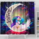 Beauty Unicorn Love You To The Moon Galaxy Shower Curtain Nearkii