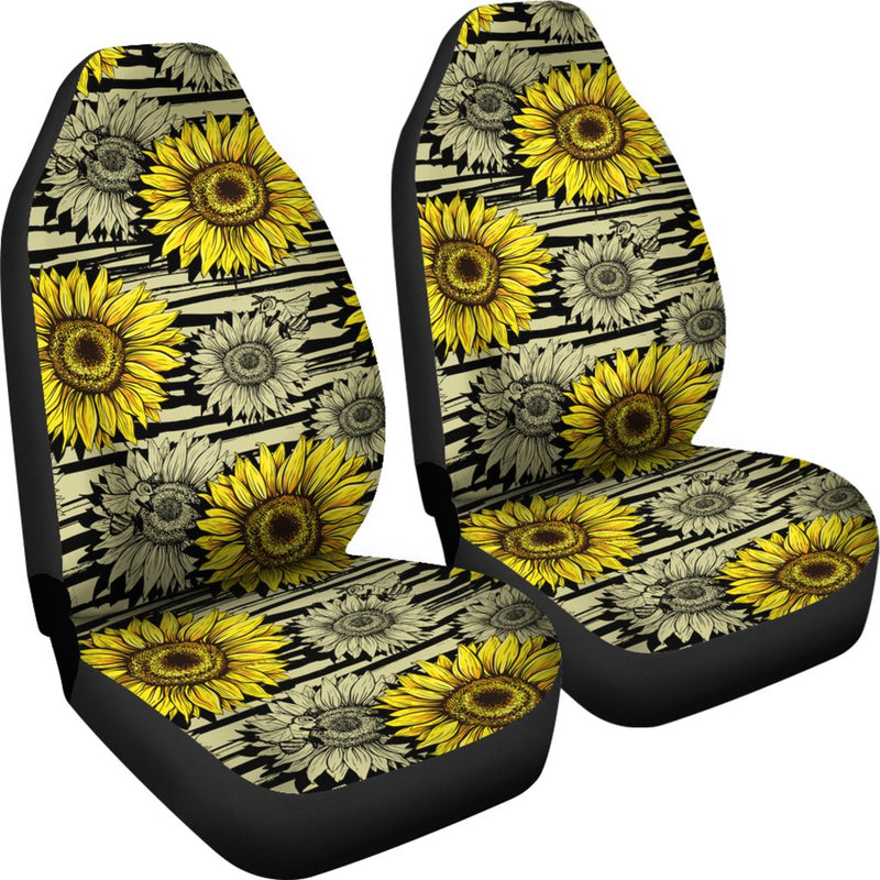 Best New Sunflower Art Premium Custom Car Seat Covers Decor Protector Nearkii