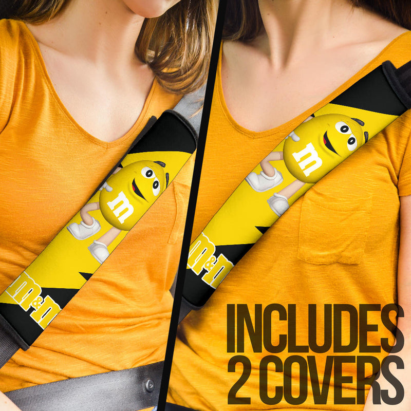M&M's Candy Ice Cream Cones Chocolate Yellow car seat belt covers Custom Car Accessories Nearkii