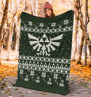 Legend Of Zelda Dark Green Sign Ugly Christmas Custom Blanket Home Decor Nearkii