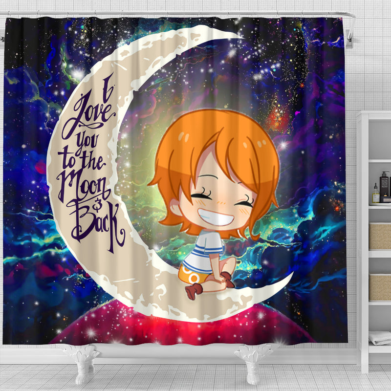 Nami One Piece Love You To The Moon Galaxy Shower Curtain Nearkii