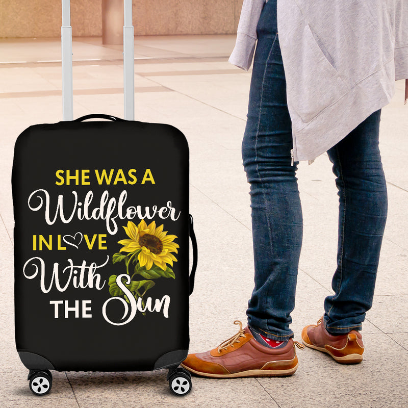 Sunflowers She Was A Wildflower Luggage Cover Suitcase Protector Suitcase Protector Nearkii