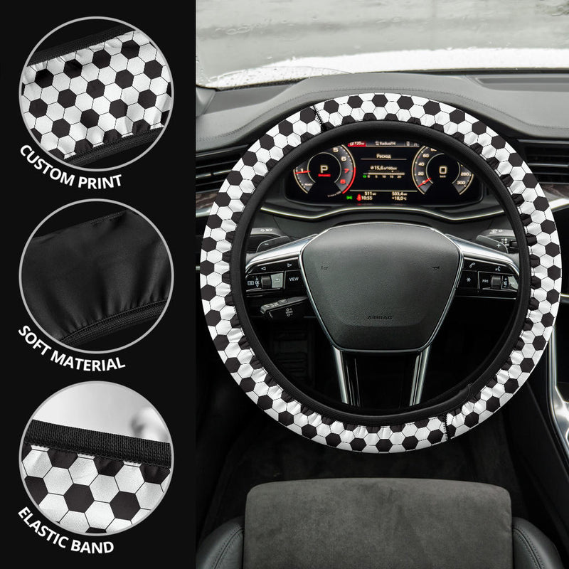 Football Soccer Ball Premium Car Steering Wheel Cover Nearkii