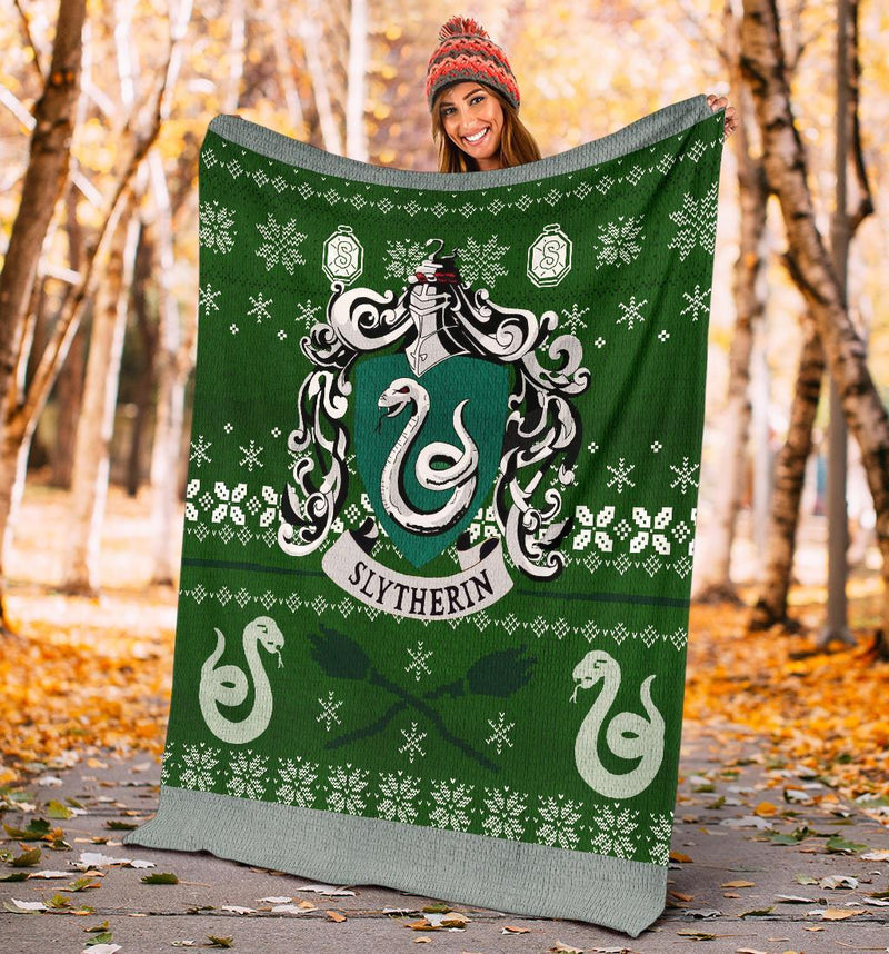 Harry Potter Slytherin Art Ugly Christmas Custom Blanket Home Decor Nearkii