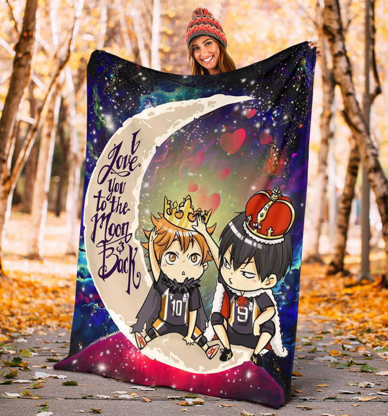 Hinata And Tobio Haikyuu Love You To The Moon Galaxy Premium Blanket Nearkii
