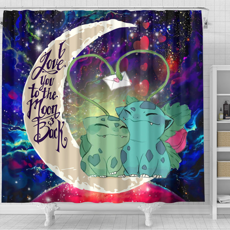 Bulbasaur Couple Pokemon Love You To The Moon Galaxy Shower Curtain Nearkii