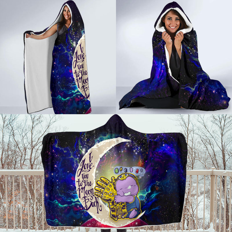 Cute Thanos Love You To The Moon Galaxy Economy Hooded Blanket Nearkii