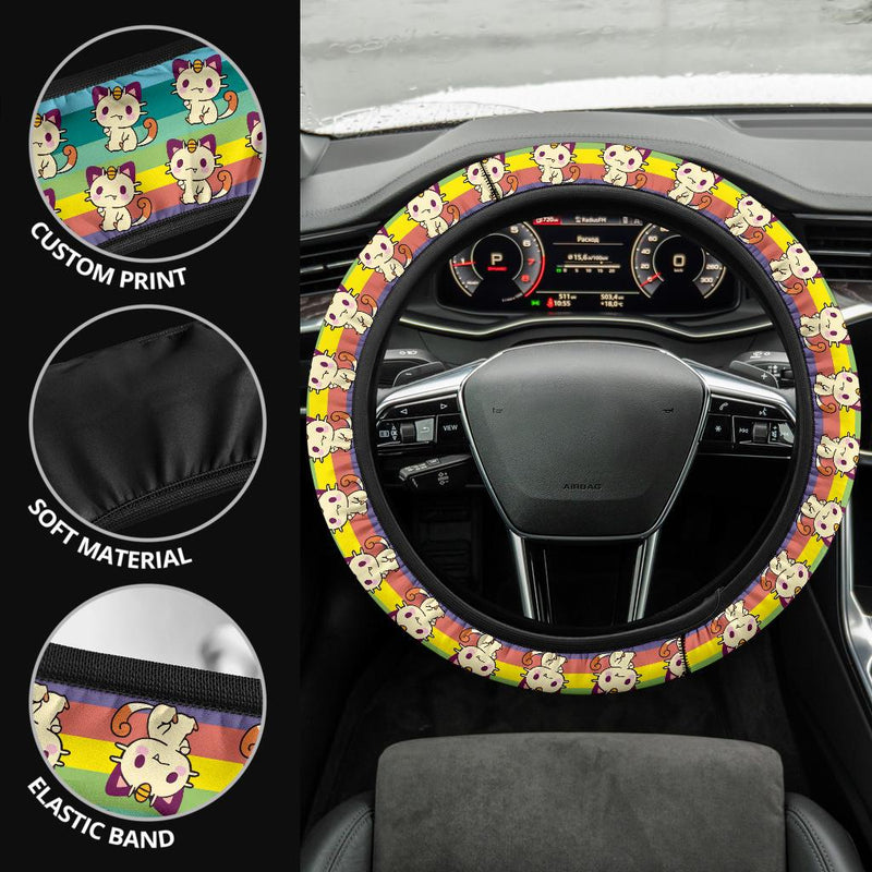 Meowth Pokemon Anime Custom Car Steering Wheel Cover Nearkii