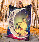 Pikachu Pokemon Sleep Love You To The Moon Galaxy Premium Blanket Nearkii
