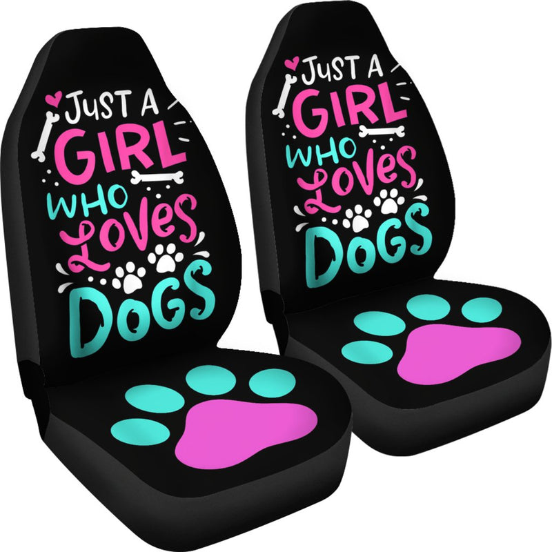 Best Just A Girl Who Loves Dog Premium Custom Car Seat Covers Decor Protector Nearkii