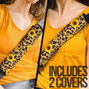 Sunflower Leopard Premium Custom Car Seat Belt Covers Nearkii