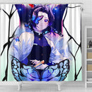 Shinobu Sky Demon Slayer Butterfly Shower Curtain Nearkii