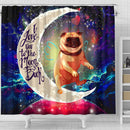 Cute Bull Dog Love You To The Moon Galaxy Shower Curtain Nearkii