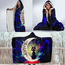Sailor Moon Cat Love You To The Moon Galaxy Economy Hooded Blanket Nearkii