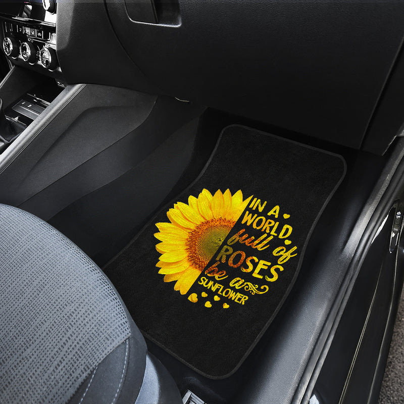 Sunflowers In A World Front And Back Car Mats (Set Of 4) Nearkii