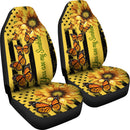 Butterfly Custom Yellow Sunflower Premium Custom Car Seat Covers Decor Protector Nearkii
