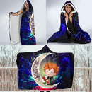 Cute Hinata Haikyuu Love You To The Moon Galaxy Economy Hooded Blanket Nearkii