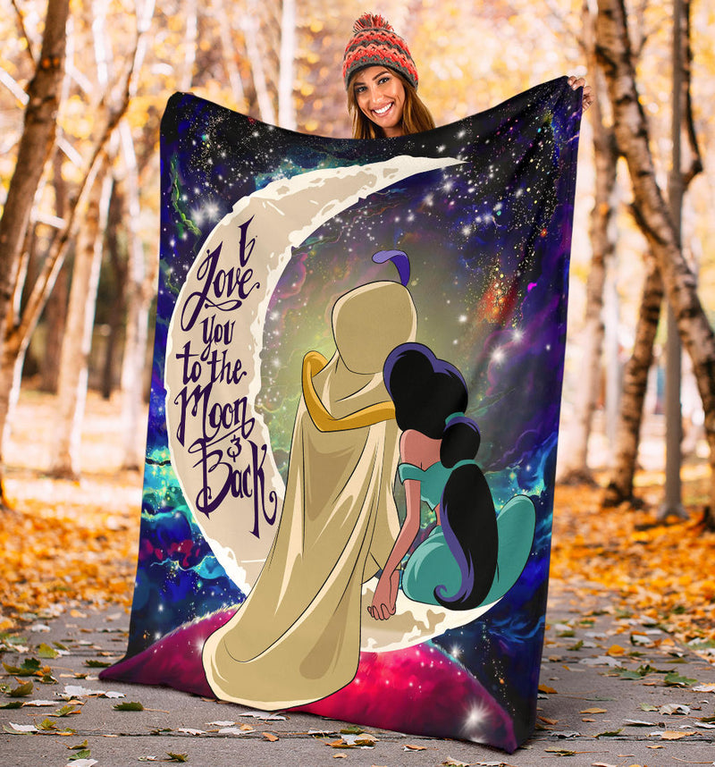 Aladin Couple Love You To The Moon Galaxy Premium Blanket Nearkii