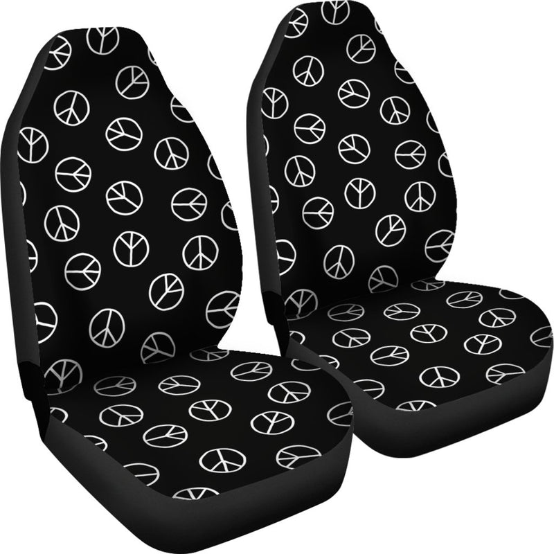 Best Pacifistic Sign Pattern In Doodle Style Premium Custom Car Seat Covers Decor Protector Nearkii