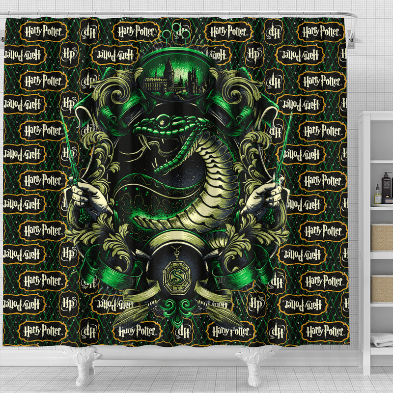 Slytherin Harry Potter Shower Curtain Nearkii