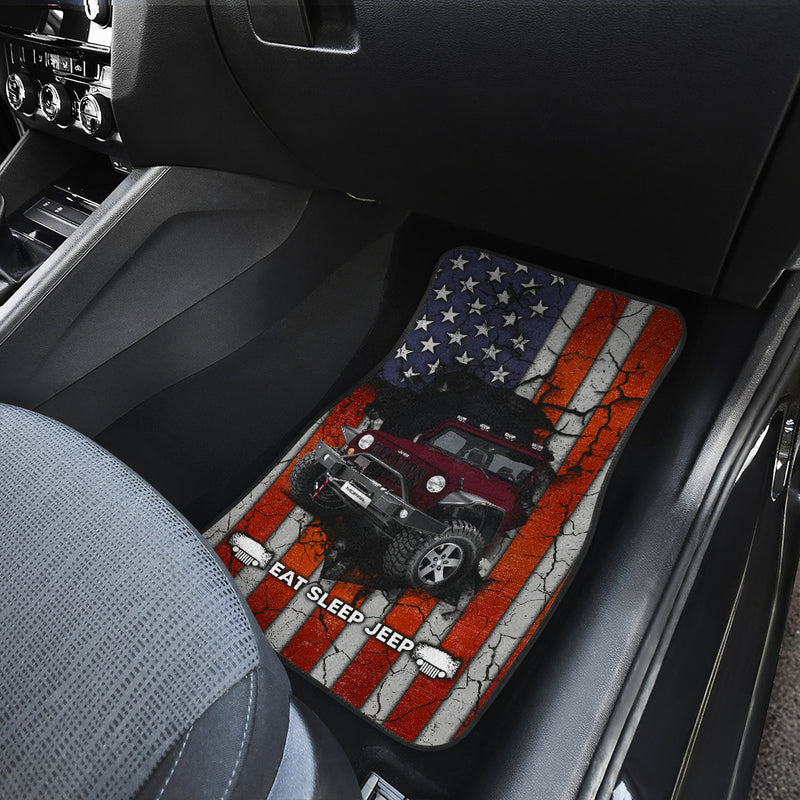 Deep Red Jeep American Flag Car Floor Mats Car Accessories Nearkii