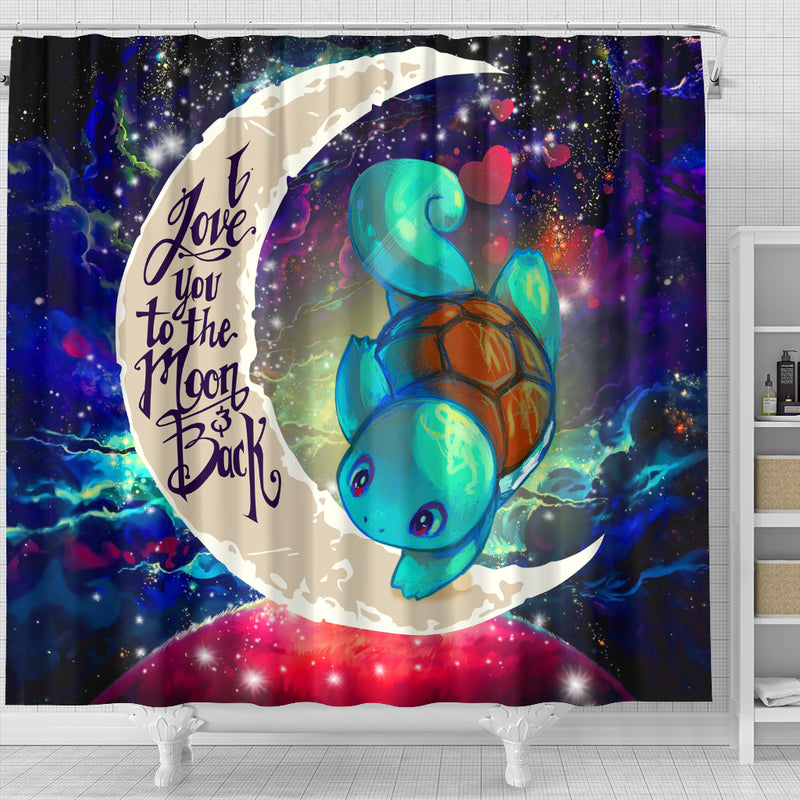 Squirtle Pokemon Love You To The Moon Galaxy Shower Curtain Nearkii