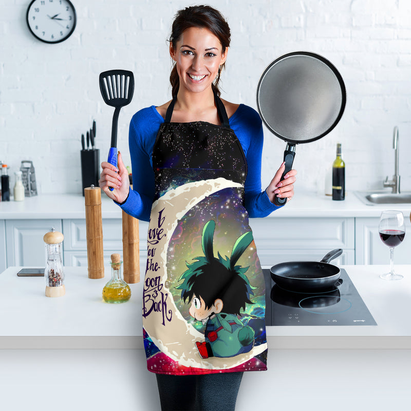 Deku My Hero Academia Anime Love You To The Moon Galaxy Custom Apron Best Gift For Anyone Who Loves Cooking