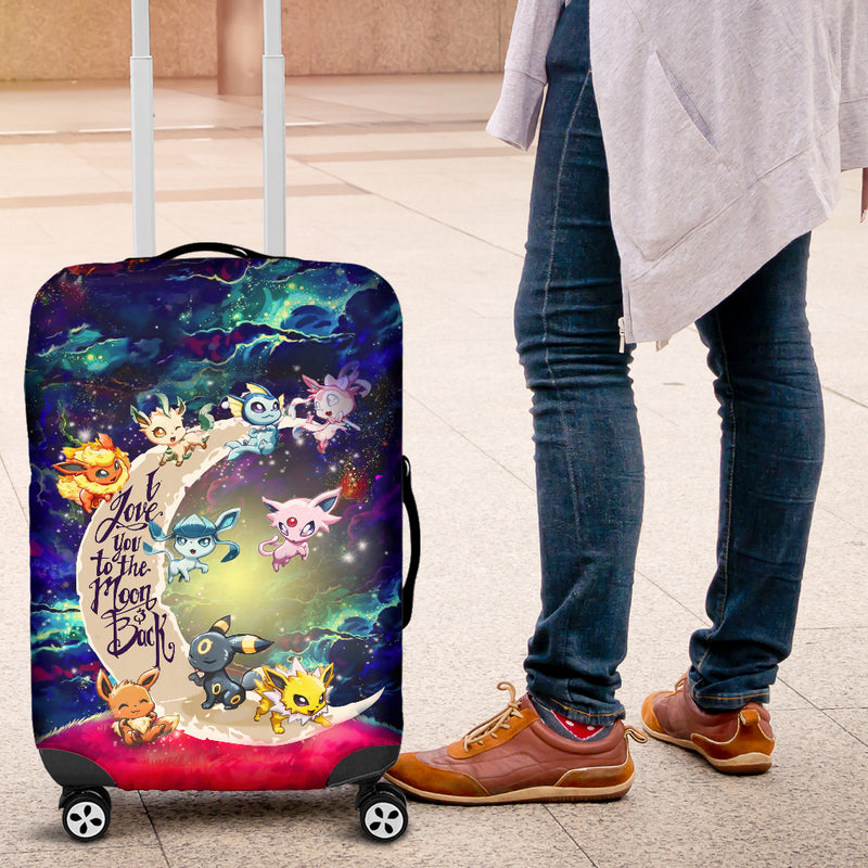 Eevee Evolution Pokemon Love You To The Moon Galaxy Luggage Cover Suitcase Protector Nearkii