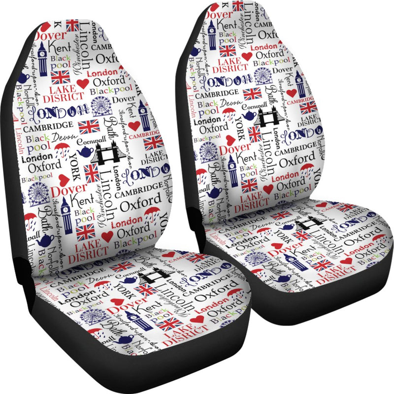 Best London Seamless Pattern Premium Custom Car Seat Covers Decor Protector Nearkii