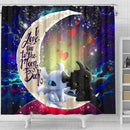 Toothless Light Fury Night Fury Love You To The Moon Galaxy Shower Curtain Nearkii