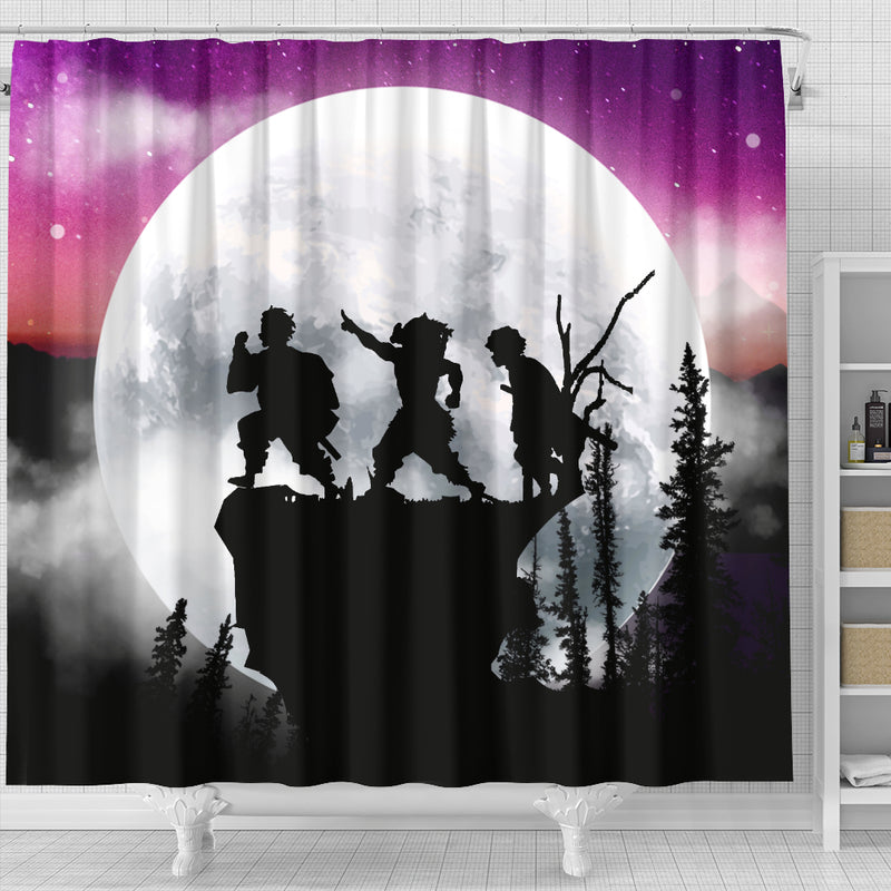 Demon Slayer Kimetsu No Yaiba Moonnight Shower Curtain Nearkii