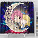 Natsu Fairy Tail Anime Love You To The Moon Galaxy Shower Curtain Nearkii