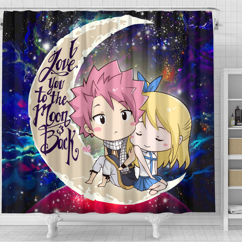 Natsu Fairy Tail Anime Love You To The Moon Galaxy Shower Curtain Nearkii