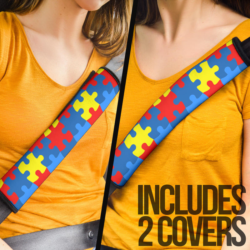 Autism Puzzle Premium Custom Car Seat Belt Covers Nearkii