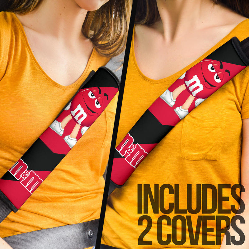 M&M's Candy Ice Cream Cones Chocolate Red car seat belt covers Custom Car Accessories Nearkii