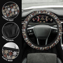 Vintage Flowers Premium Car Steering Wheel Cover Nearkii