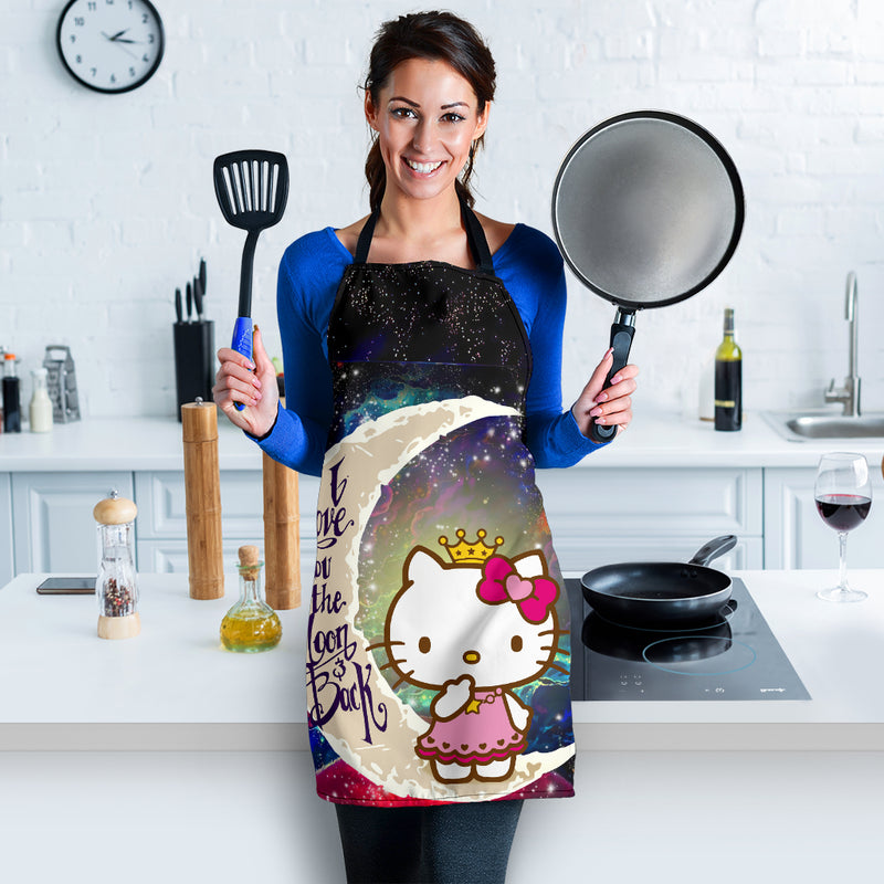 Hello Kitty Love You To The Moon Galaxy Custom Apron Best Gift For Anyone Who Loves Cooking