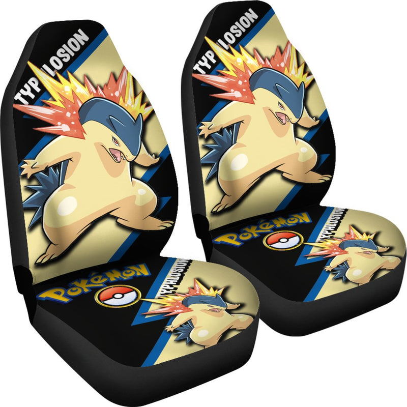 Typhlosion Car Seat Covers Custom Anime Pokemon Car Accessories Nearkii