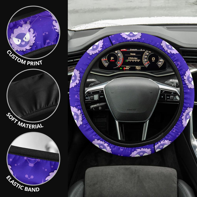 Gastly Dyed Pokemon Car Steering Wheel Cover Nearkii