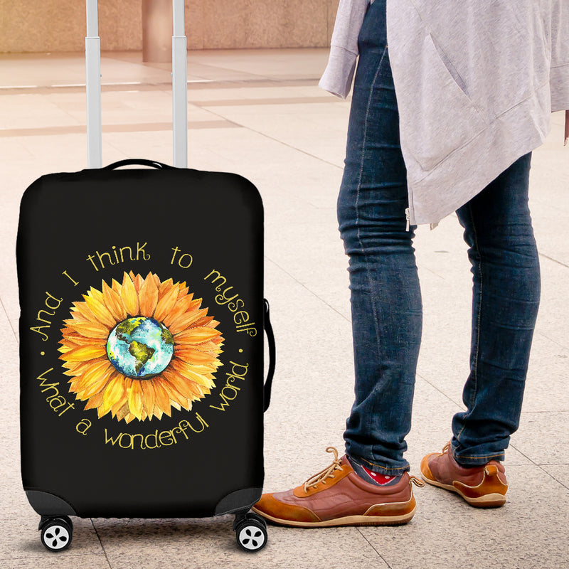 Sunflowers And I Think To Myself Luggage Cover Suitcase Protector Suitcase Protector Nearkii