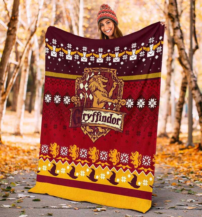 Harry Potter Gryffindor Ugly Christmas Custom Blanket Home Decor Nearkii