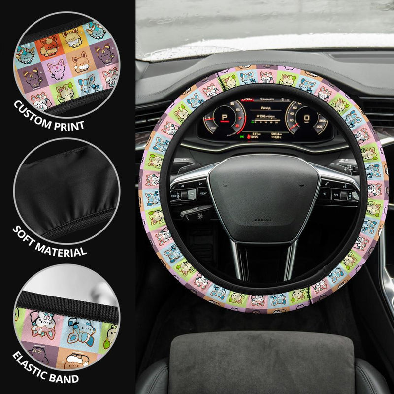 Eeveelutions Pokemon Car Steering Wheel Cover 3 Nearkii