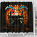 Charizard Charmender Drive Jeep Moonlight Halloween Funny Shower Curtain Nearkii