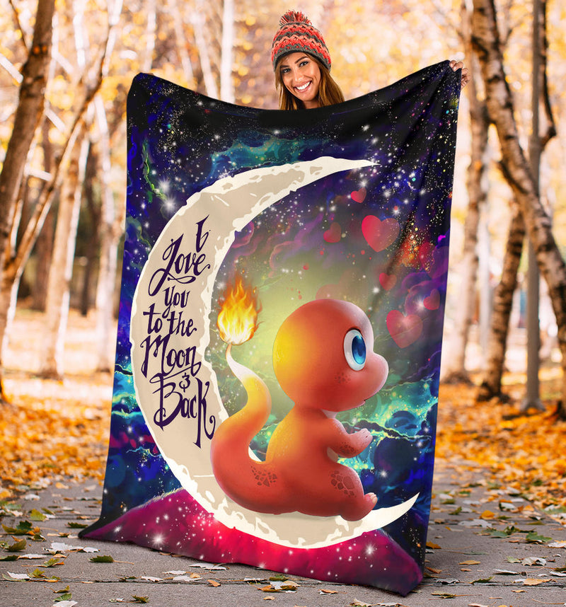 Cute Charmander Pokemon Love You To The Moon Galaxy Blanket Nearkii